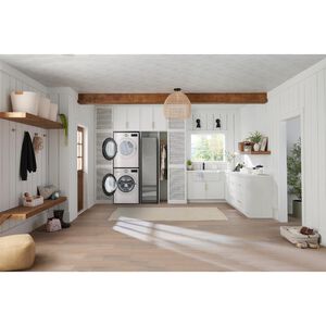 LG 27 in. 5.0 cu. ft. Smart Stackable Front Load Washer with TurboWash 360, AI DD Built-In Intelligence, Sanitize & Steam Cycle - Alpine White, , hires