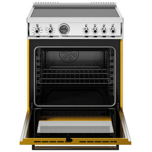 Bertazzoni Professional Series 30 in. 4.6 cu. ft. Air Fry Dual Convection Electric Range with 4 Induction Burners - Yellow, Yellow, hires