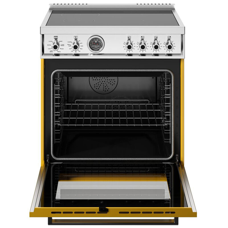 Bertazzoni Professional Series 30 in. 4.6 cu. ft. Air Fry Dual Convection Electric Range with 4 Induction Burners - Yellow, Yellow, hires