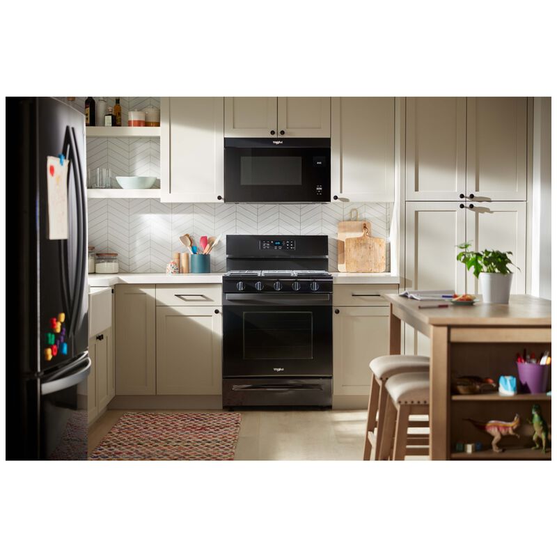 Whirlpool 30 in. 1.1 cu. ft. 1000W Over-the-Range Microwave with 300 CFM & Sensor Cooking - Black, , hires