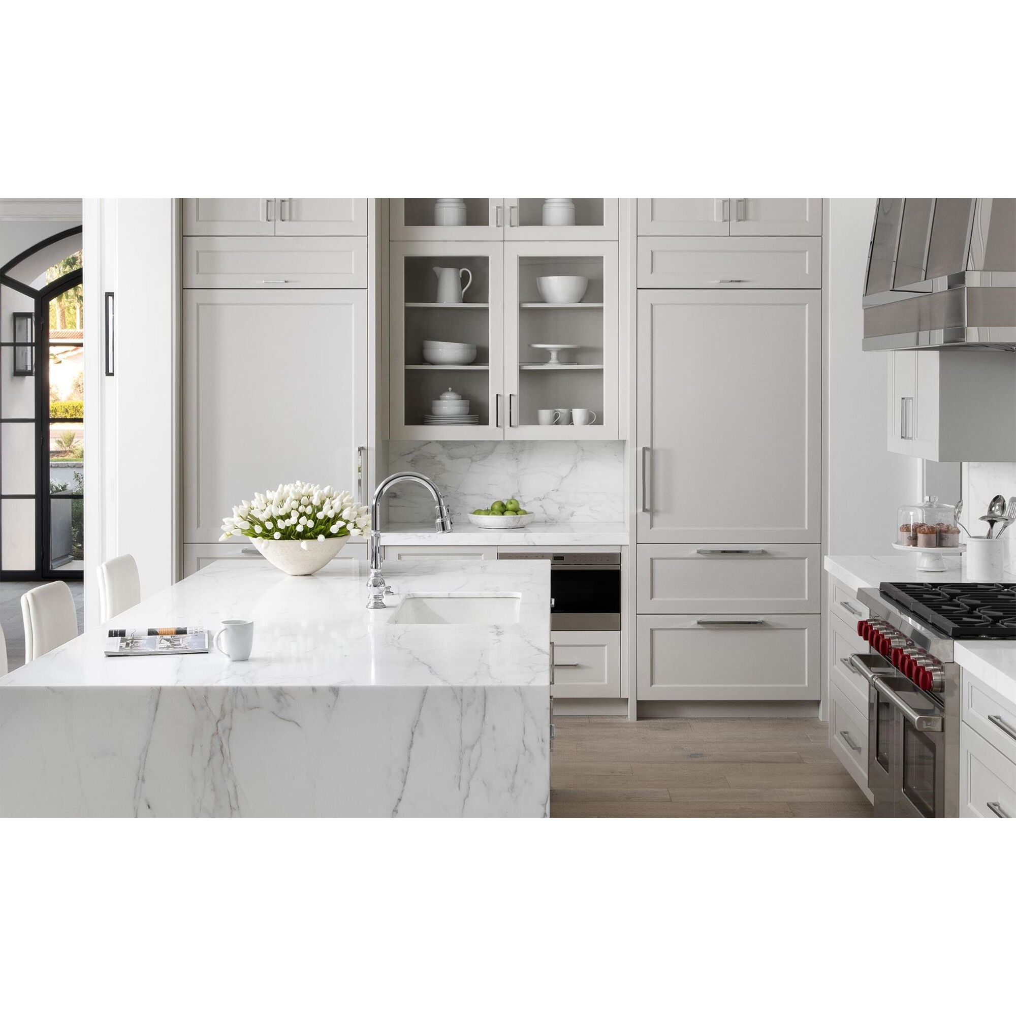 Sub-Zero DET3650CI/R Designer Series Built-In Bottom Freezer Refrigerator in a luxury kitchen
