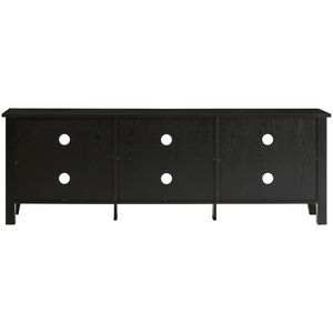 Walker Edison Essential 70 in. Rustic Wood TV Stand - Black, , hires