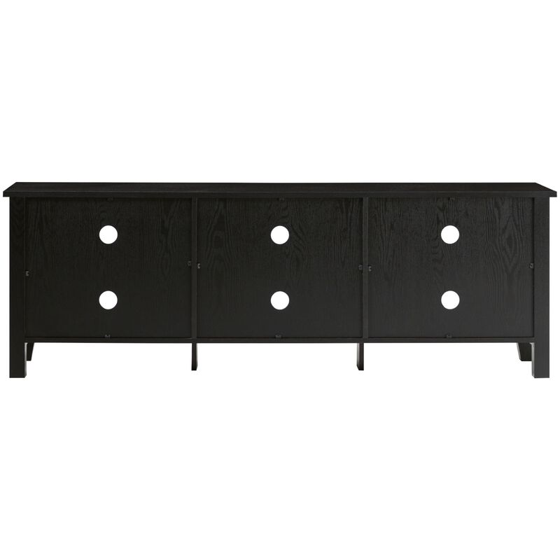 Walker Edison Essential 70 in. Rustic Wood TV Stand - Black, , hires