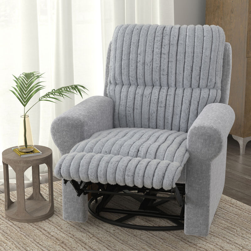 Catnapper Foxy Swivel Glider Recliner - Nickel, , hires