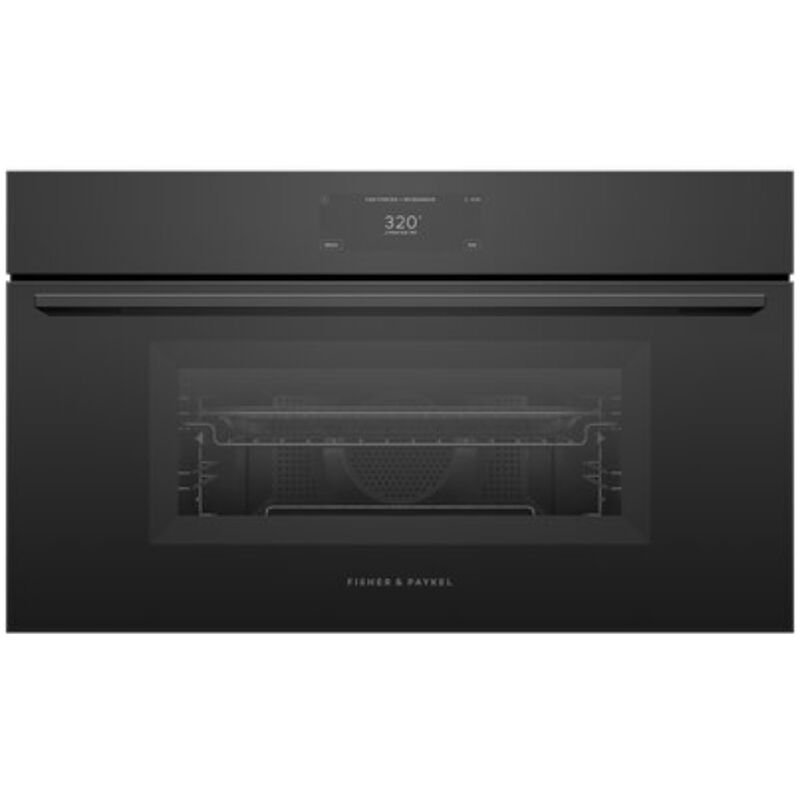 Fisher & Paykel Series 9 Minimal 30 in. 1.7 cu. ft. Smart Speed Electric Single Wall Oven with True European Convection - Black Glass, , hires