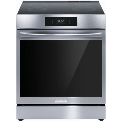 Frigidaire Gallery Series 30 in. 6.2 cu. ft. Air Fry True European Convection Steam Slide-In Electric Range with 5 Induction Burners - Stainless Steel | GCFI3060BF