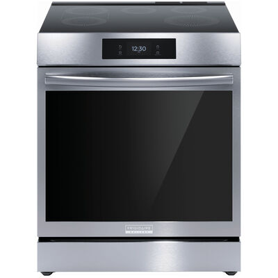 Frigidaire Gallery Series 30 in. 6.2 cu. ft. Convection Oven Slide-In Electric Range with 5 Induction Zones - Stainless Steel | GCFI3060BF