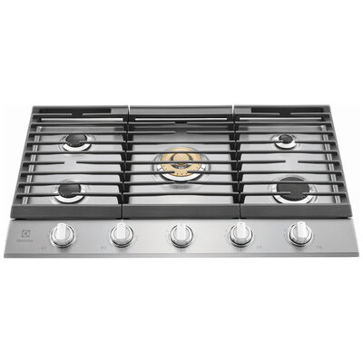 Electrolux 36 in. 5-Burner Natural Gas Cooktop with Griddle, Simmer Burner & Power Burner - Stainless Steel | ECCG3668AS