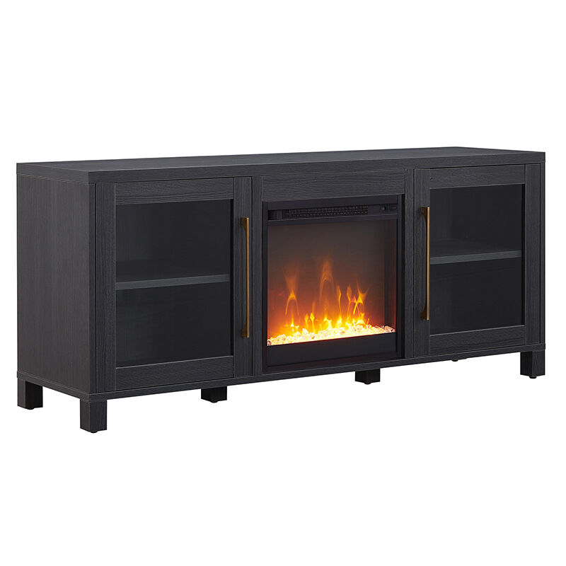 Crystal Fireplace Insert Charcoal Gray, Can You Put A Fireplace Insert In Tv Stand