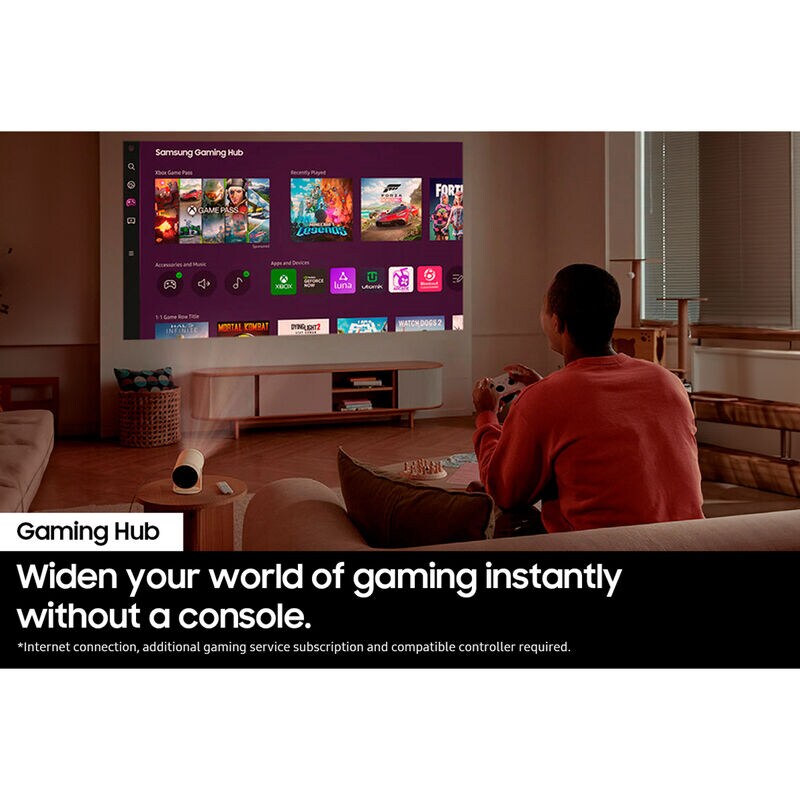 Samsung Freestyle 2nd Gen Projector with Gaming Hub - White, , hires
