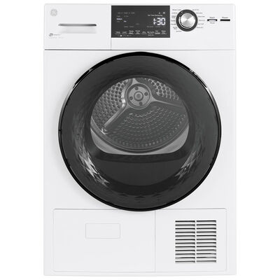 GE 24 in. 4.1 cu. ft. Ventless Electric Dryer with 13 Dryer Programs, Sanitize Cycle, Wrinkle Care & Sensor Dry - White | GFT14ESSMWW