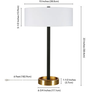 Hudson & Canal Estella Two-Tone Table Lamp - Black/Brass/ White, , hires