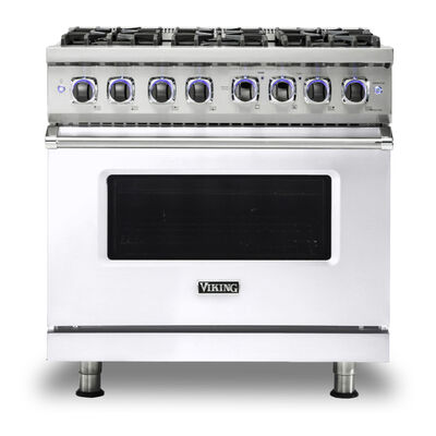 Viking 7 Series 36 in. 5.1 cu. ft. Convection Oven Freestanding LP Gas Range with 6 Sealed Burners - White | VGR73626BWHL