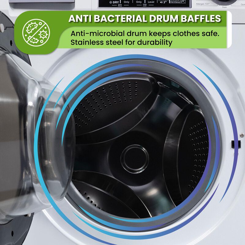 Equator 24 in. 1.9 cu. ft. Electric Front Load Vented/Ventless All-in-One Washer/Dryer Combo with Sanitize Cycle & Sensor Dry - White, White, hires