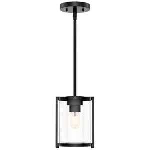Hunter Astwood 6.25 in. Mini Pendant with Clear Glass - Matte Black, , hires
