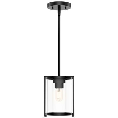 Hunter Astwood 6.25 in. Mini Pendant with Clear Glass - Matte Black | 19005