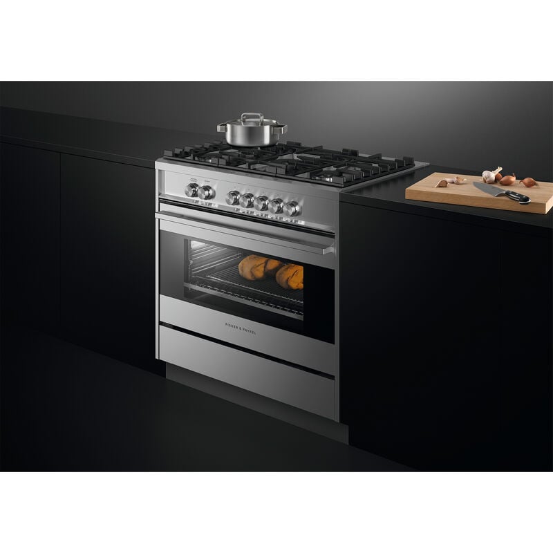 Fisher & Paykel Series 7 36 in. 4.9 cu. ft. Standard Convection Gas Range with 5 Sealed Burners - Stainless Steel, , hires