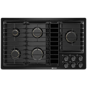 JennAir 36 in. 5-Burner Natural Gas Cooktop with Downdraft, Simmer Burner & Power Burner - Black, , hires