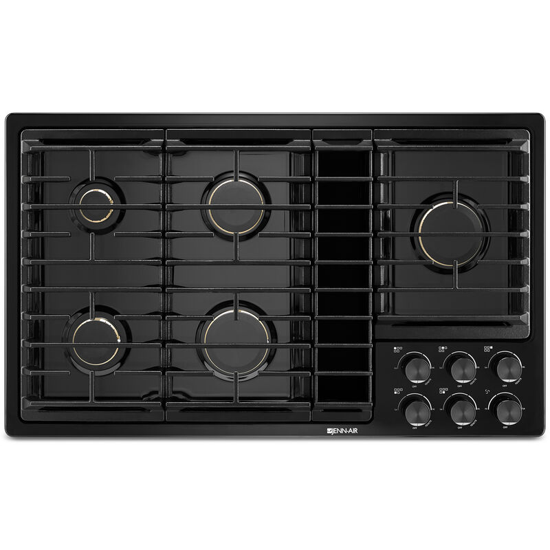 JennAir 36 in. 5-Burner Natural Gas Cooktop with Downdraft, Simmer Burner & Power Burner - Black, , hires