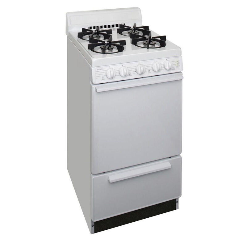 Premier 20" Freestanding Gas Range with 4 Sealed Burners, 2.4 Cu. Ft. Single Oven & Broiler Drawer - White, , hires