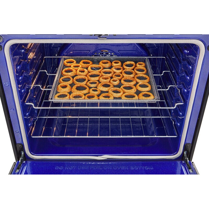 LG InstaView 30 in. 6.3 cu. ft. Smart Air Fry True European Convection Slide-In Gas Range with 5 Sealed Burners & Griddle - Black Stainless, Black Stainless, hires