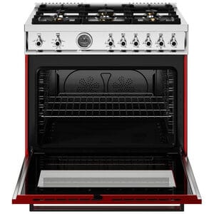 Bertazzoni Professional Series 36 in. 5.9 cu. ft. Dual Convection Gas Range with 6 Sealed Burners & Griddle - Red, Red, hires