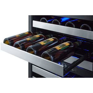 Summit 24 in. Undercounter Wine Cooler with Wire Racks, Dual Temperature Zones & 46 Bottle Capacity - Custom Panel Ready, , hires