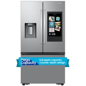 Samsung 36 in. 25 cu. ft. Smart Counter Depth French Door Refrigerator with Ice & Water Dispenser - Fingerprint Resistant Stainless, , hires