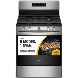 Whirlpool 30 in. 5 cu. ft. Air Fry Standard Convection Gas Range with 5 Sealed Burners - Stainless Steel, , hires