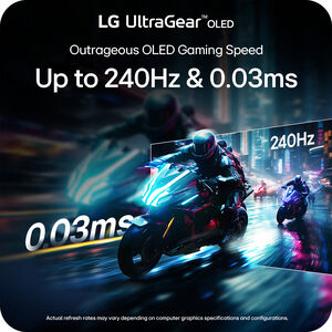 LG 27 in. UltraGear Glossy OLED QHD 1440p 240Hz 0.03ms G-Sync Compatible Gaming Monitor with HDMI - Black, , hires