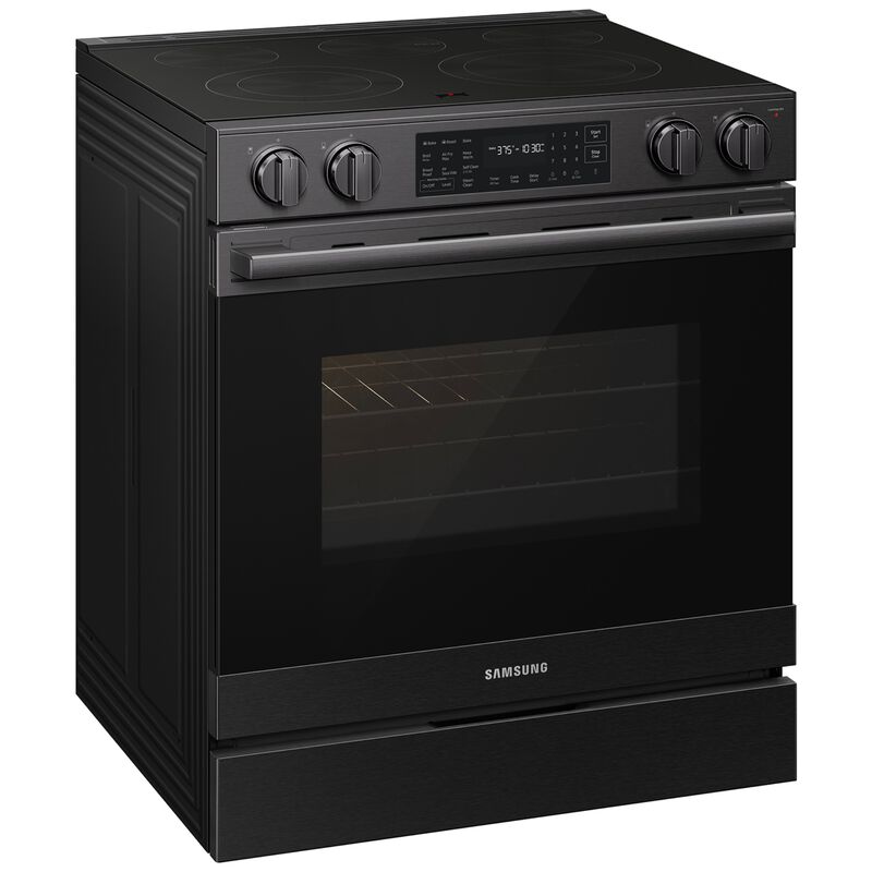Samsung Bespoke 30 in. 6.3 cu. ft. Smart Air-Fry True European Convection Slide-In Electric Range with Radiant Burners - Matte Black Steel, Matte Black Steel, hires