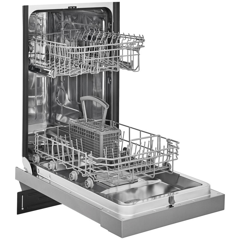 Frigidaire 18 in. Front Control Dishwasher with 52 dBa Sound Level & Pocket - Stainless Steel, Stainless Steel, hires