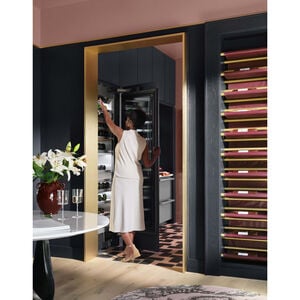 Signature Kitchen Suite Instaview 24 in. Built-in Smart Wine Cooler with Metal & Wood Racks, Multi-Temperature Zones & 113 Bottle Capacity - Custom Panel Ready, , hires