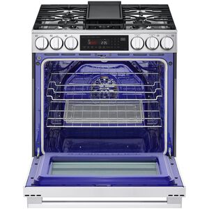 LG 30 in. 6.3 cu. ft. Smart Air Fry True European Convection Slide-In Gas Range with 5 Sealed Burners & Griddle - PrintProof Stainless Steel, , hires