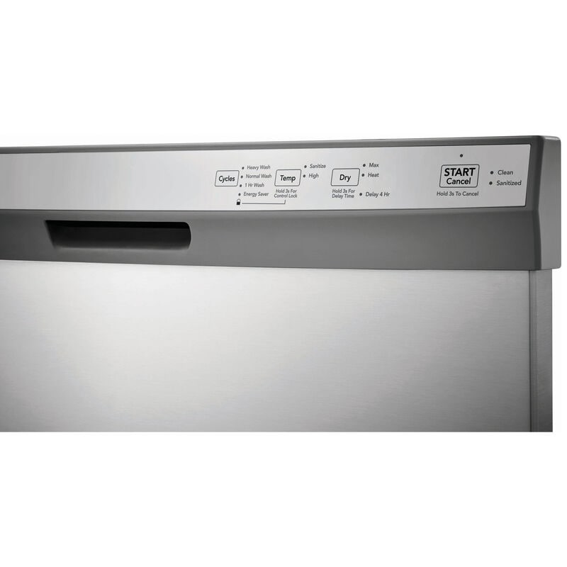Frigidaire 24 in. Front Control Dishwasher with 54 dBa Sound Level, MaxDry & Pocket - Stainless Steel, Stainless Steel, hires