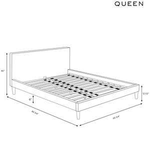 Skyline Furniture Linen Fabric Upholstered Queen Size Platform Bed - Olive, , hires