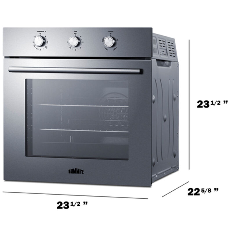 Summit 24 in. 2.3 cu. ft. Gas Single Wall Oven with Standard Convection - Stainless Steel, , hires
