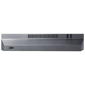 Summit 24 in. Convertible Standard Style Range Hood with 220 CFM, 2 Fan Speeds & 1 Incandescent Light - Stainless Steel, , hires