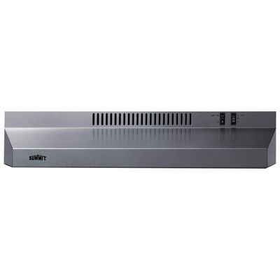 Summit 24 in. Convertible Standard Style Range Hood with 220 CFM, 2 Fan Speeds & 1 Incandescent Light - Stainless Steel | H24RSSADA