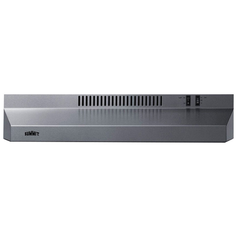 Summit 24 in. Convertible Standard Style Range Hood with 220 CFM, 2 Fan Speeds & 1 Incandescent Light - Stainless Steel, , hires