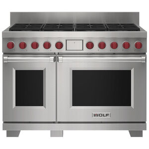 Wolf 48 in. x 5 in. Dual Fuel Range Riser - Stainless Steel, , hires