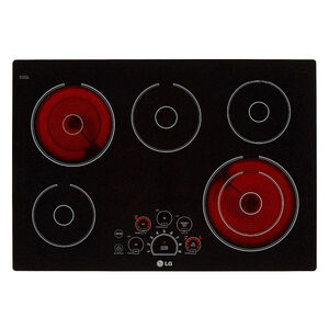 LG 30 in. Electric Cooktop with 5 Smoothtop Burners - Black, , hires