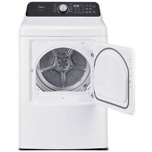 Midea 27 in. 7.0 cu. ft. Smart Gas Dryer with Sensor Dry & Sanitize Cycle - White, White, hires