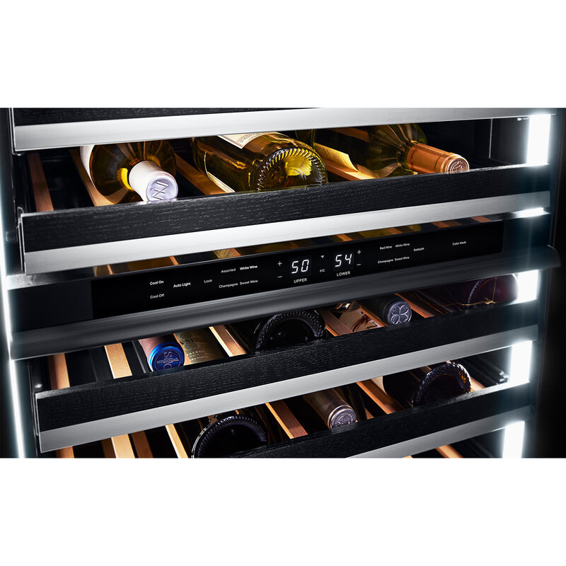 JennAir Noir 24 in. Compact Built-In Wine Cooler with 45 Bottle Capacity, Dual Temperature Zones & Digital Control - Black, , hires