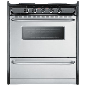 Summit 30 in. 3.7 cu. ft. Slide-In Electric Range with Coil Burners - Stainless Steel, , hires
