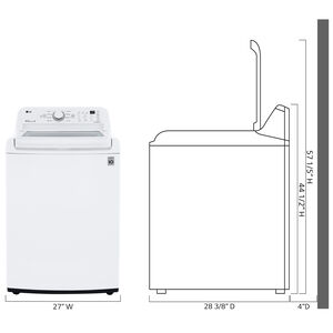 LG 27 in. 4.5 cu. ft. Top Load Washer with TurboDrum Technology - White, , hires