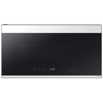 Samsung Bespoke 30 in. 2.1 cu. ft. Over-the-Range Smart Microwave with 10 Power Levels, 400 CFM & Sensor Cooking Controls - White Glass | ME21DB650012