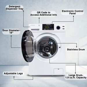 Equator 24 in. 1.9 cu. ft. Electric Front Load Vented/Ventless All-in-One Washer/Dryer Combo with Sanitize Cycle & Sensor Dry - White, White, hires