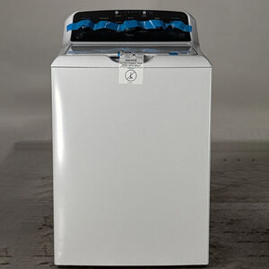 GE 27 in. 4.5 cu. ft. Top Load Washer with Stainless Steel Basket, Cold Plus, Wash Boost , True Dual-Action Agitator & Sanitize with Oxi - White (Open Box Excellent Condition), , hires