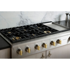Monogram Professional Series 48 in. 6-Burner Natural Gas Rangetop with Griddle, Simmer Burner & Power Burner - Stainless Steel, , hires